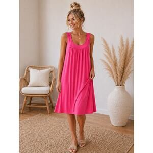 NWT Unity Stretch Plus Pink Sleeveless Flowy Dress One Size Fits Most